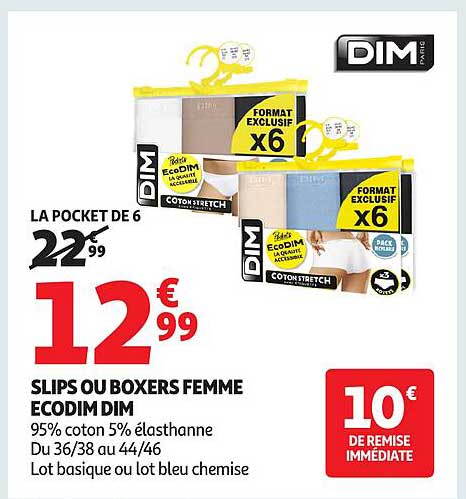 SLIPS OU BOXERS FEMME ECODIM DIM