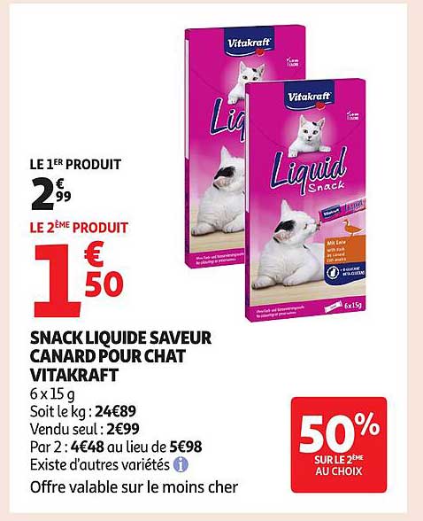 SNACK LIQUIDE SAVEUR CANARD POUR CHAT VITAKRAFT