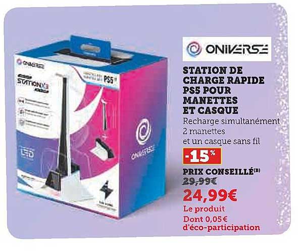 STATION DE CHARGE RAPIDE PS5 POUR MANETTES ET CASQUE