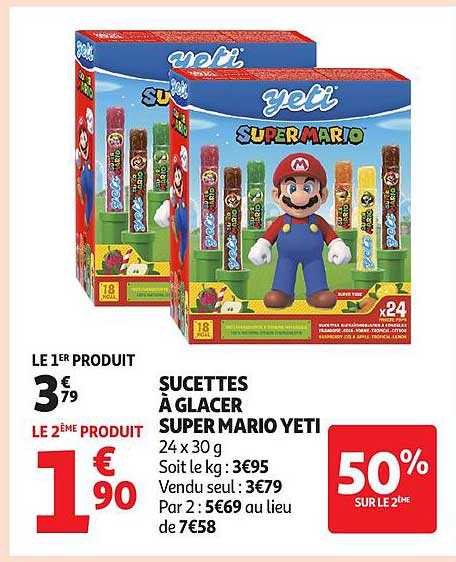 SUCETTES À GLACER SUPER MARIO YETI