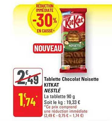 Tablette Chocolat Noisette KITKAT NESTLÉ