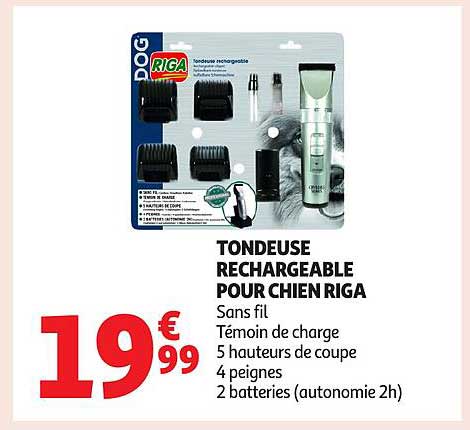 TONDEUSE RECHARGEABLE POUR CHIEN RIGA
