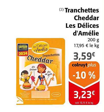 Tranchettes Cheddar Les Délices d'Amélie
