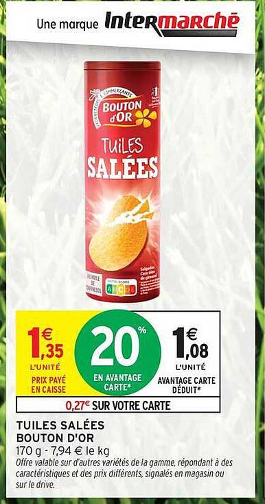 TUILES SALÉES BOUTON D'OR