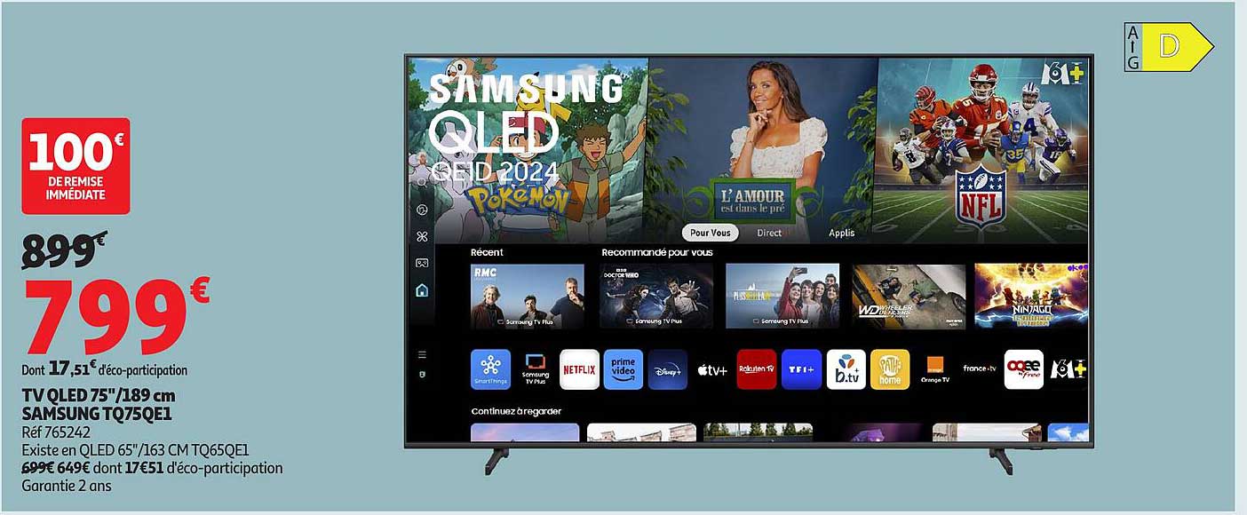 TV QLED 75"/189 cm SAMSUNG TQ75QE1