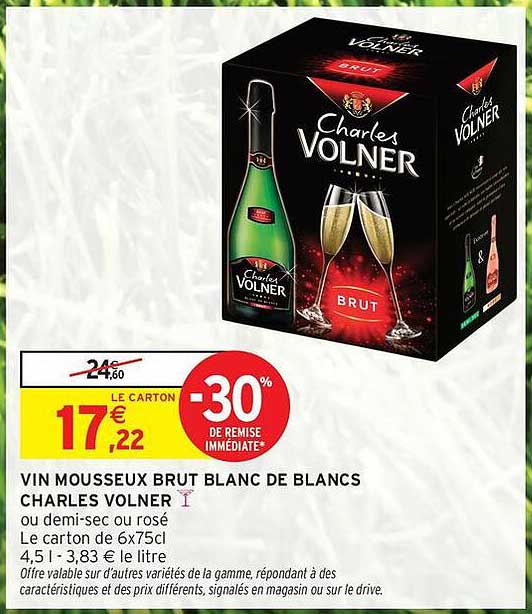 VIN MOUSSEUX BRUT BLANC DE BLANCS CHARLES VOLNER