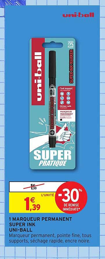 1 MARQUEUR PERMANENT SUPER INK UNI-BALL