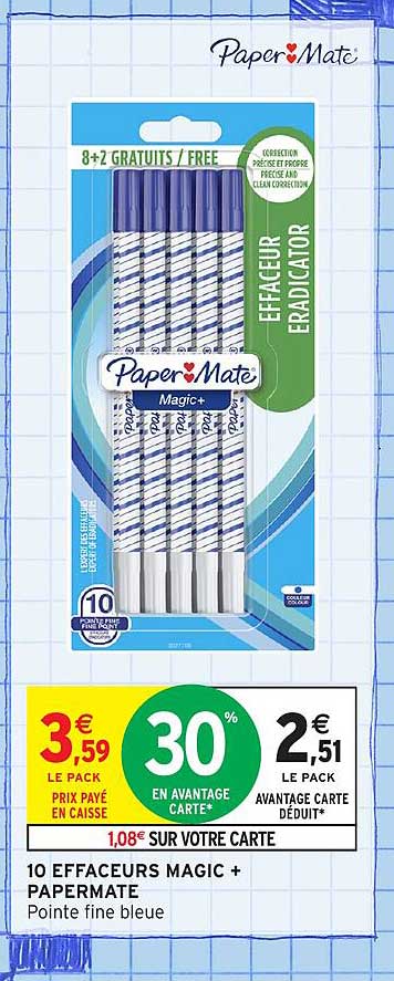 10 EFFACEURS MAGIC + PAPERMATE