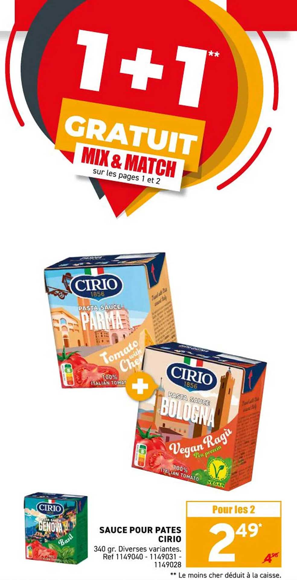 1+1 GRATUIT MIX & MATCH