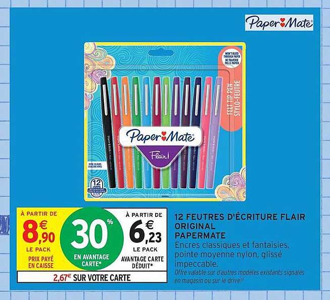 12 Feutres d'Écriture Flair Original Papermate