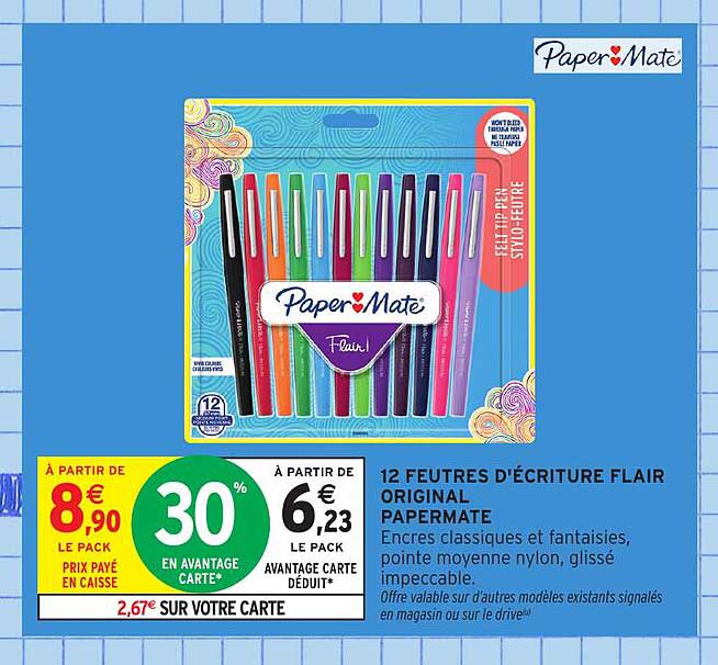 12 feutres d'écriture Flair Original Papermate
