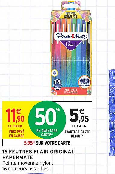16 feutres Flair original Papermate