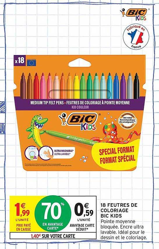 18 Feutres de Colorage BIC Kids