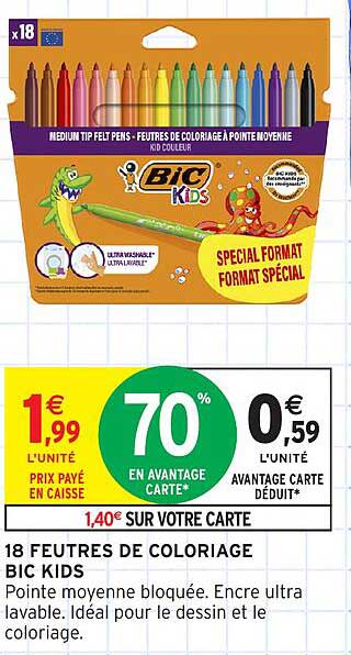 18 FEUTRES DE COLORIAGE BIC KIDS