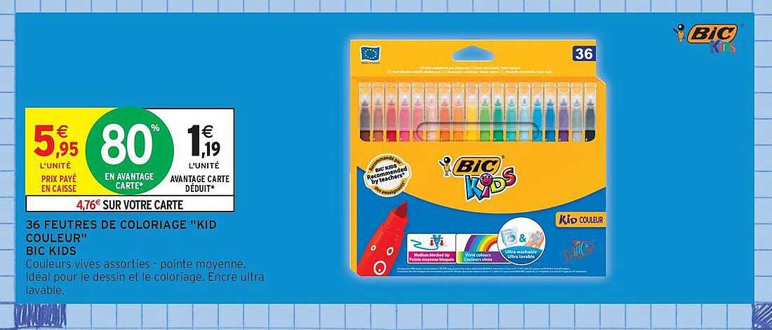 36 FEUTRES DE COLORIAGE "KID COULEUR" BIC KIDS