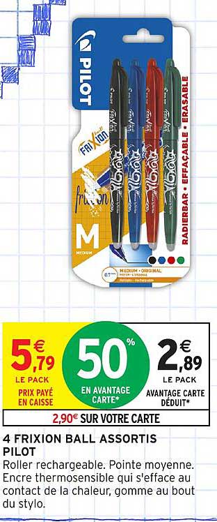 4 FRIXION BALL ASSORTIS PILOT