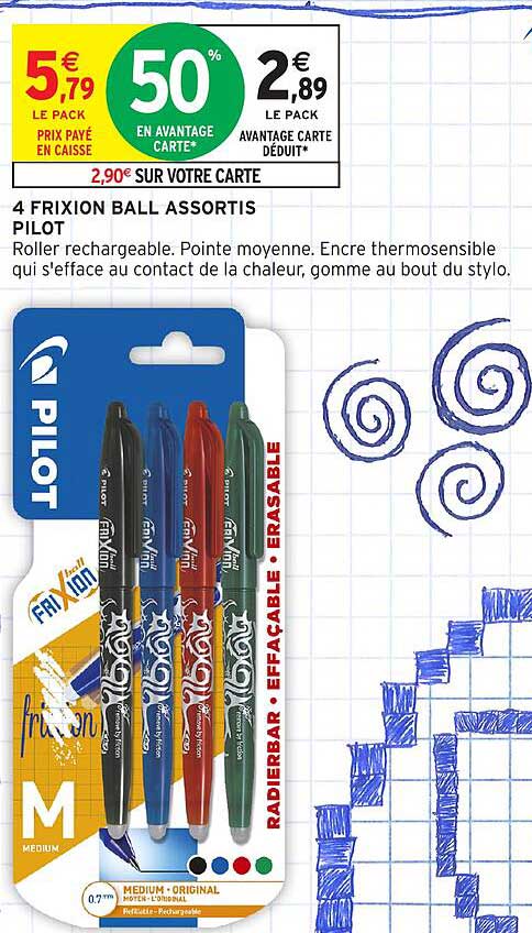 4 FRIXION BALL ASSORTIS PILOT