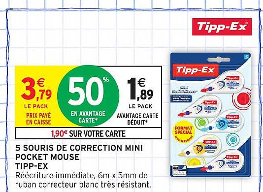 5 SOURIS DE CORRECTION MINI POCKET MOUSE TIPP-EX
