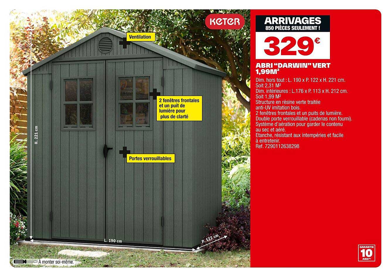 ABRI "DARWIN" VERT 1,99M²