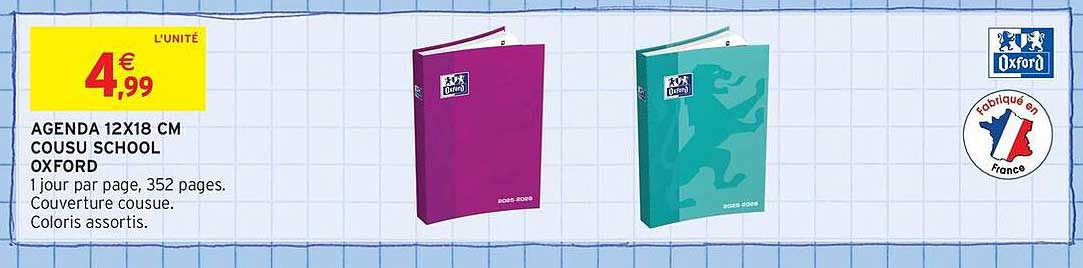 AGENDA 12X18 CM COUSU SCHOOL OXFORD
