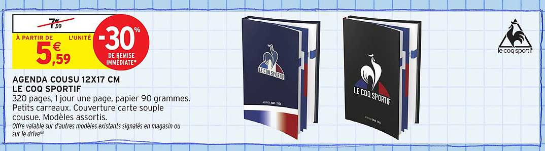 AGENDA COUSU 12X17 CM LE COQ SPORTIF