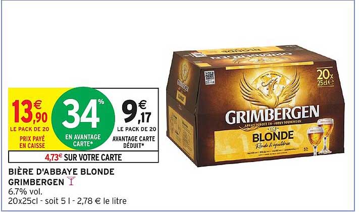 BIÈRE D'ABBAIE BLONDE GRIMBERGEN