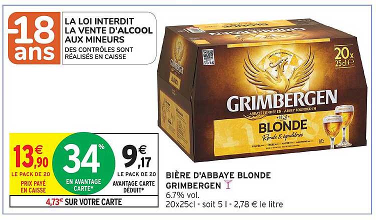 BIÈRE D'ABBAYE BLONDE GRIMBERGEN