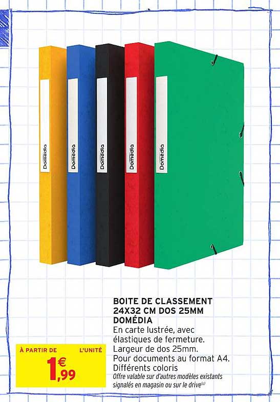 BOITE DE CLASSEMENT 24X32 CM DOS 25MM DOMÉDIA