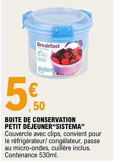 BOITE DE CONSERVATION PETIT DÉJEUNER“SISTEMA”