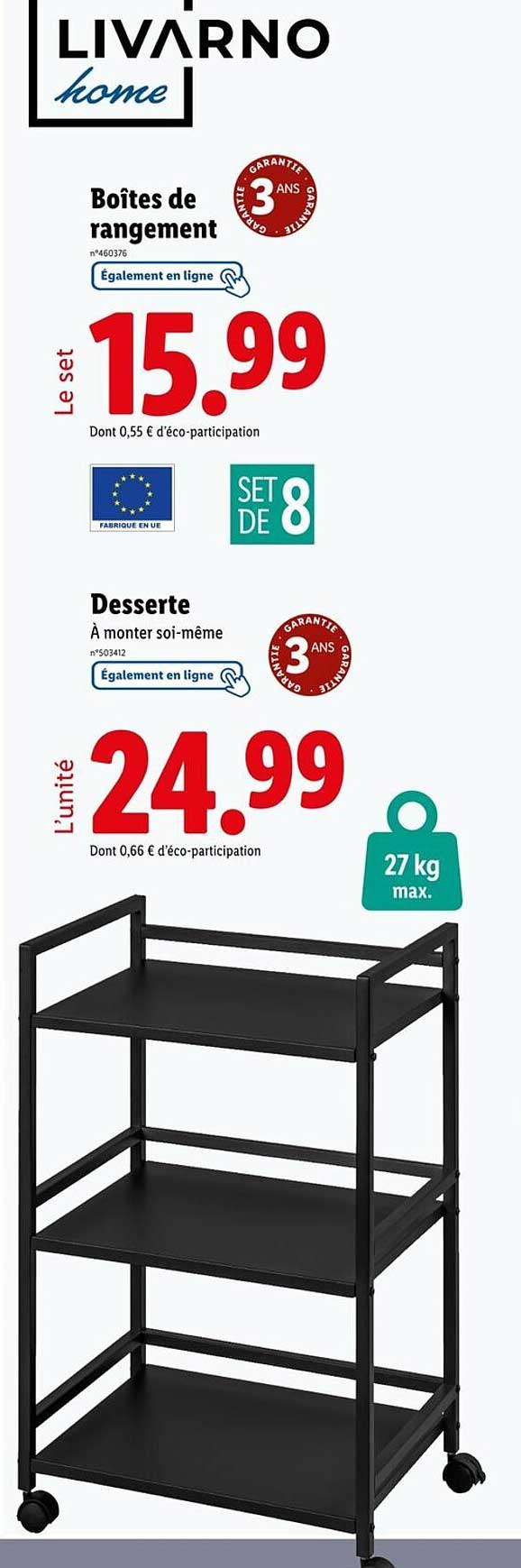 Boîtes de rangement