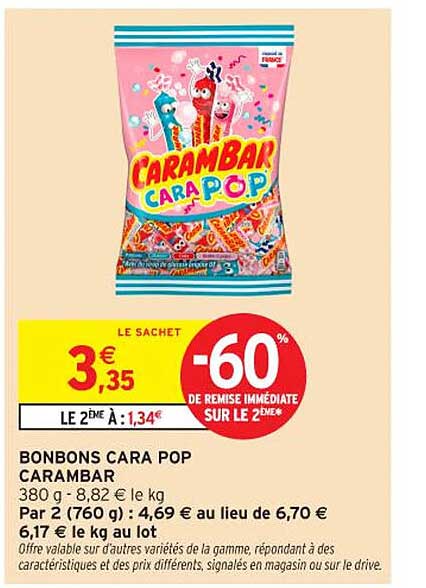 BONBONS CARA POP CARAMBAR