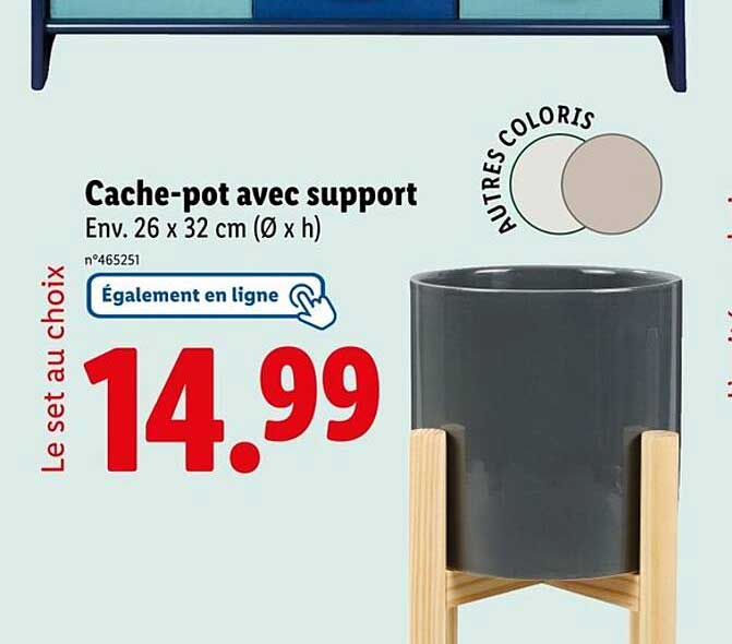 Cache-pot avec support