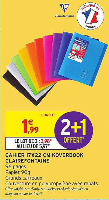 CAHIER 17X22 CM KOVERBOOK CLAIREFONTAINE