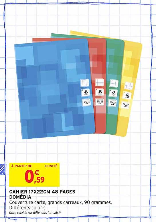 CAHIER 17X22CM 48 PAGES DOMÉDIA