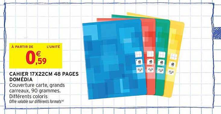 CAHIER 17X22CM 48 PAGES DOMÉDIA