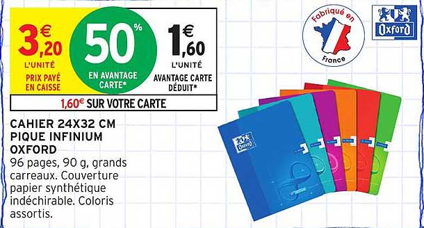 CAHIER 24X32 CM PIQUE INFINIUM OXFORD