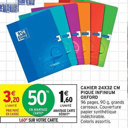 CAHIER 24X32 CM PIQUE INFINIUM OXFORD