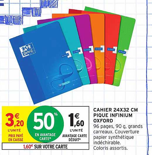 CAHIER 24X32 CM PIQUE INFINIUM OXFORD