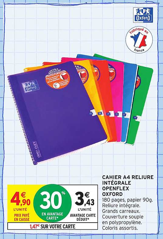 CAHIER A4 RELIURE INTÉGRALE OPENFLEX OXFORD