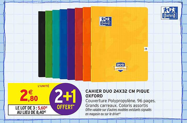 CAHIER DUO 24X32 CM PIQUE OXFORD