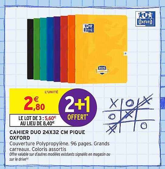 CAHIER DUO 24X32 CM PIQUE OXFORD