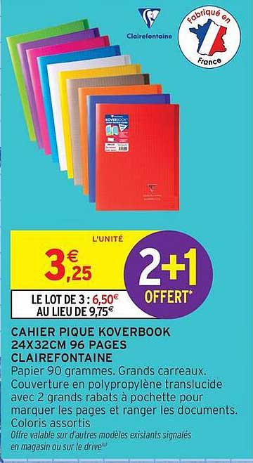 Cahier Pique Koverbook 24x32cm 96 pages Clairefontaine