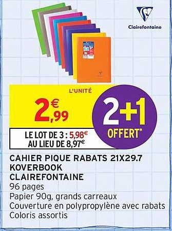 Cahier Pique Rabats 21x29.7 Koverbook Clairefontaine
