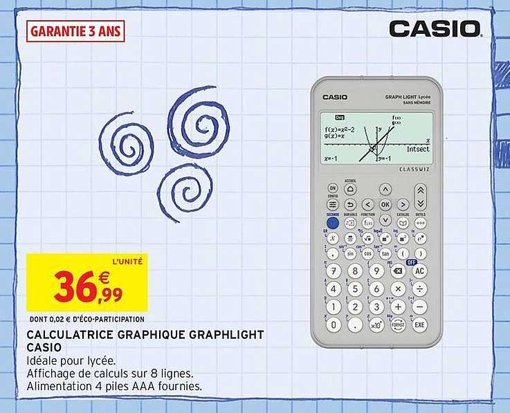 CALCULATRICE GRAPHIQUE GRAPHLIGHT CASIO