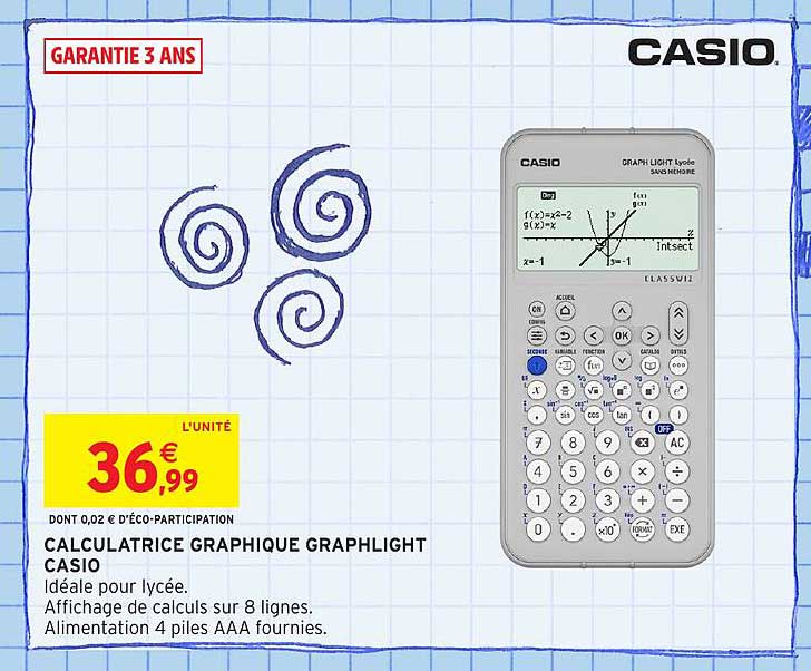 CALCULATRICE GRAPHIQUE GRAPHLIGHT CASIO