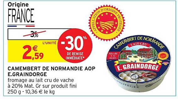 CAMEMBERT DE NORMANDIE AOP E.GRAINDORGE