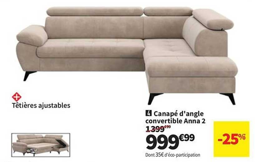 Canapé d'angle convertible Anna 2