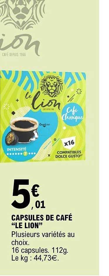 CAPSULES DE CAFÉ “LE LION”