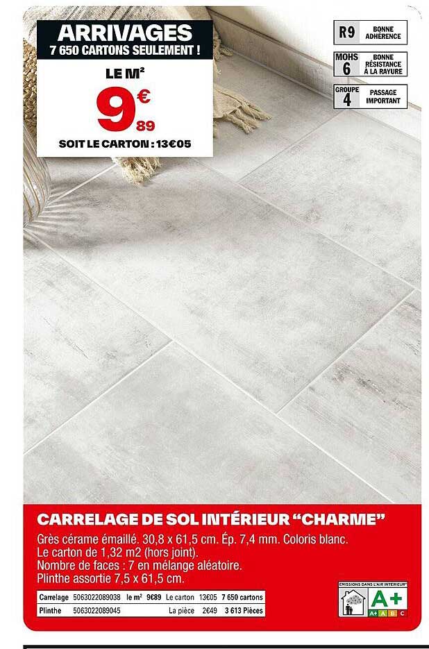 CARRELAGE DE SOL INTÉRIEUR "CHARME"