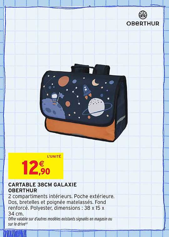 CARTABLE 38CM GALAXIE OBERTHUR